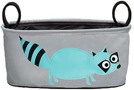 Animal Baby Toddler Stroller Organizer Bags Universal Fits All, 2 Cup Holders &amp; Diaper Storage Multi Pocket (Raccoon)