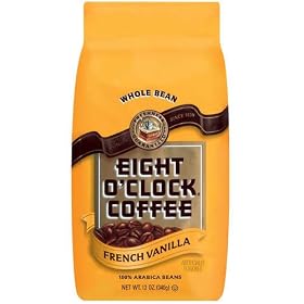 Eight O'Clock Coffee, Whole Bean, French Vanilla, 12 oz (Pack of 6)