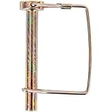 Koch Industries 4021581 PTO Locking Pin with Square Wire Retainer, 5/16 x 3-1/2-Inch, Yellow Zinc Plated, 2-Piece