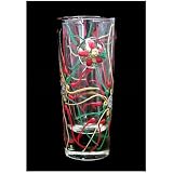 NEW Bellissimo Regal Poinsettia Design Hand Painted Collectible Shooter Glass 1.5oz High Quality