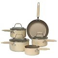 Prestige Country Kitchen Cookware Saucepan Set, Almond, 5 Piece