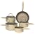 Prestige Country Kitchen Cookware Saucepan Set, Almond, 5 Piece