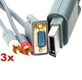 Neewer New High Definition HDTV AV HD VGA Cable for Xbox 360 *Qty: 3*