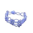 Light Sapphire Faceted Crystals Small Beads Flower Bracelet Stretchable Stylish