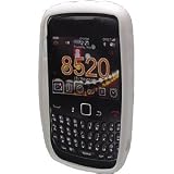 White Soft Silicone Skin Cover Case with Clear Back for Blackberry Curve 8520 8530 Perfect for Picture