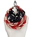 Women's Patriotic American Scarves USA Flag Loop Circle Infinity Scarf