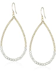 Mizuki Gold and Silver Beaded Tear Drop Hoop Earrings