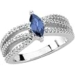 14K White Gold Iolite and Diamond Ring