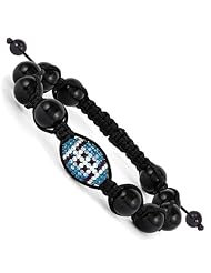 Swarovski Elements Nashville Spirit Football & Onyx Macrame Bracelet