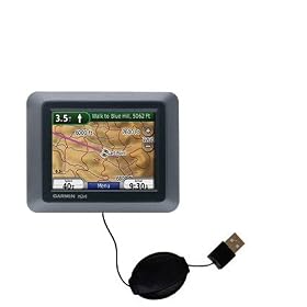 Retractable USB Cable for the Garmin Nuvi 550 with Power Hot Sync and Charge capabilities - Gomadic Brand w/ TipExchange Technology