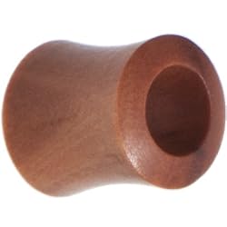 00 Gauge Organic Sawo Wood Hollow Saddle Plug