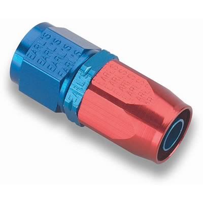 Earl's 300106 Auto-Fit Blue and Red Anodized Aluminum Straight -6AN Hose End