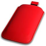 Red Leather Pouch Case Xylo-Cover with Pull Up Cord: for the Apple iPhone 3G / 3GS Mobile Phone.