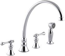 Hot Sale KOHLER K-16111-4A-CP Revival Kitchen Sink Faucet, Polished Chrome