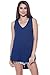Alexander + David Womens Casual Loose Knit V-Neck Tank Top with Uneven Hem Hi-Lo Bottom