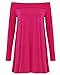 Forever Womens Long Sleeves Plain Off Shoulder Swing Dress