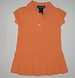  : Ralph Lauren Girls Short Sleeve Polo Dress Pleated Bottom Left Chest Polo Pony Logo