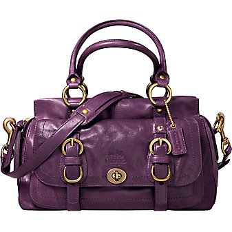 AUTHENTIC COACH LEGACY AMETHYST LEATHER ZIP SATCHEL HANDBAG 12704