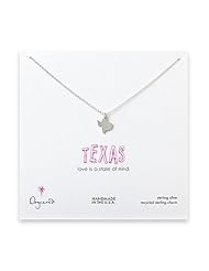 Dogeared Texas Is A State Of Mind Sterling Silver 18" Boxed Necklace