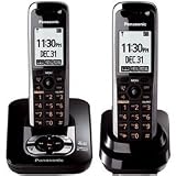Panasonic Dect 6.0 Black Cordless Phone with Answering Machine and ChoiceMail (KX-TG7432B)