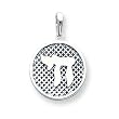 14k White Gold Mesh Chai Pendant