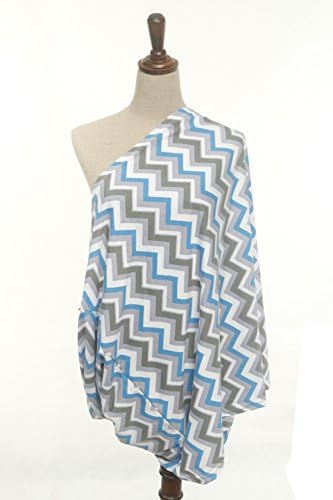 Warmhol Nursing Happens Infinity Breastfeeding Scarf Nursing Covers Grey Chevron (Blue and Grey Chevron)