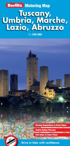 City Travel Guides Discounted  Books : Tuscany, Umbria, Marche, Lazio, Abruzzo Berlitz Motoring Map (Berlitz Motoring Maps) (Berlitz Motoring Maps)