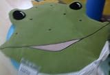 12" Soft Velour Quality, Kids Chair Pad Cushion, Green Froggy Frog Design