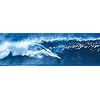 High Surf (Surfing Big Wave) Panorama Art Poster Print - 36x12