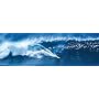 High Surf (Surfing Big Wave) Panorama Art Poster Print - 36x12