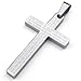KONOV Stainless Steel Mens Lords Prayer Cross Pendant Necklace, Silver, 24 inch Chain