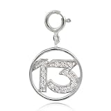 Sterling Silver CZ Number Thirteen Charm