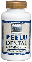 Peelu Dental Chewing Gum, Peppermint Flavor, 100-Piece Package (Pack of 3)