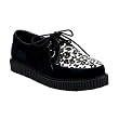 1 Inch MENS SIZING Creeper Shoes Rockabilly Lace Up Suede With Cheetah Fur Animal Prints