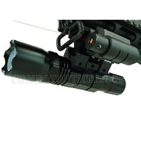 V Style See-Thru LED Flashlight Red Laser Sight Combo