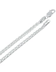 3MM Thick - Wheat Link Basket Rope Chain Necklace/Bracelet - Genuine .925 Solid Sterling Silver