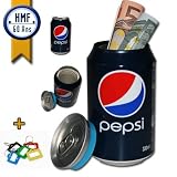 Dosensafe Dosentresor Geldversteck im Original-Design einer Pepsi Dose inkl. 5 x HMF Schlüsselanhänger
