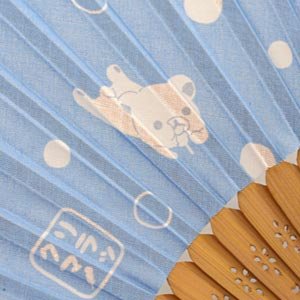 Cover image : リラックマ 和エコアイテム 和風 布製扇子 ブルー KF-54501
