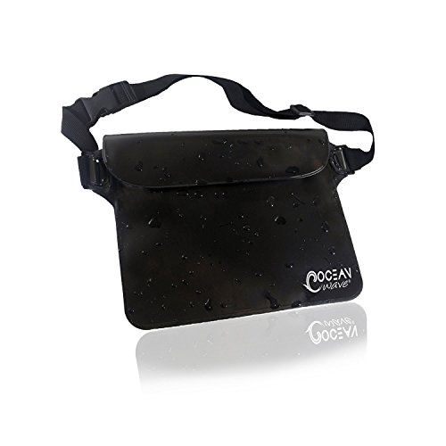 Premium Waterproof Bag Pouch Phone Case dry bag iPhone 6 Plus 6s 5 Samsung Galaxy S7 S6 S5 Fanny Pack Waist Belt Wallet Holder Swimming Beach Kayaking Canoeing (Black)