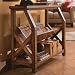 American Drew Beacon Ridge Slanted Bookcase in Rustic Pecan Finish