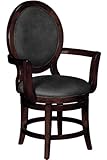 Briarwood Round back Swivel Arm Chair, BLCK MICROFIBER, DARK BROWN