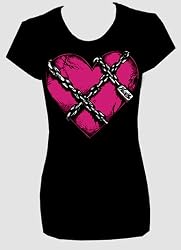 HUSTLER SHIRTS FOR GIRLS - HUSTLER CHAINED HEART T-SHIRT FOR JUNIORS - HUSTLER 'SAFE' TEE FOR WOMEN - HUSTLER FASHION TOPS