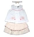 Baby Girl Vest & Skirt Set Baby Clothing with Hair Band (Pink)