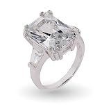 Sterling Silver Elegant Diamond CZ Engagement Ring