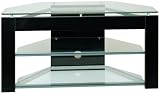 Planet 3 52-Inch Glass and Metal TV Stand, Black/Clear