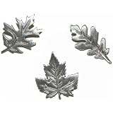 Set Of 3 Tac Pins, Leaves From 3/4 To 1, Signed Jj In Pewter