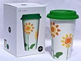 Fine China Travel Mug Fully Insulated Silicone Lid Daisy Fine China Travel Mug Fully Insulated Silicone Lid Daisy