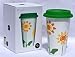 Fine China Travel Mug Fully Insulated Silicone Lid Daisy
