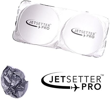 JetSetter Pro Jumbo Flexi-shield Sunshade - High Quality Nylon Material - Shields Your Vehicle Interior From Harmful UV Rays - Easy and Convenient Pop Out Design - Prevent Burns, Interior Damage and Fading - 100% Money Back Guarantee