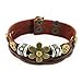 November's Chopin (TM) Unique Charm Flower Button Leather Adjustable Single Wrap Bracelet